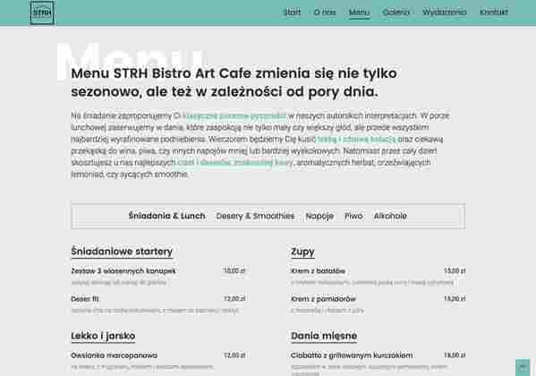 STRH Bistro Art Gallery -kawiarnia - widok na komputerze